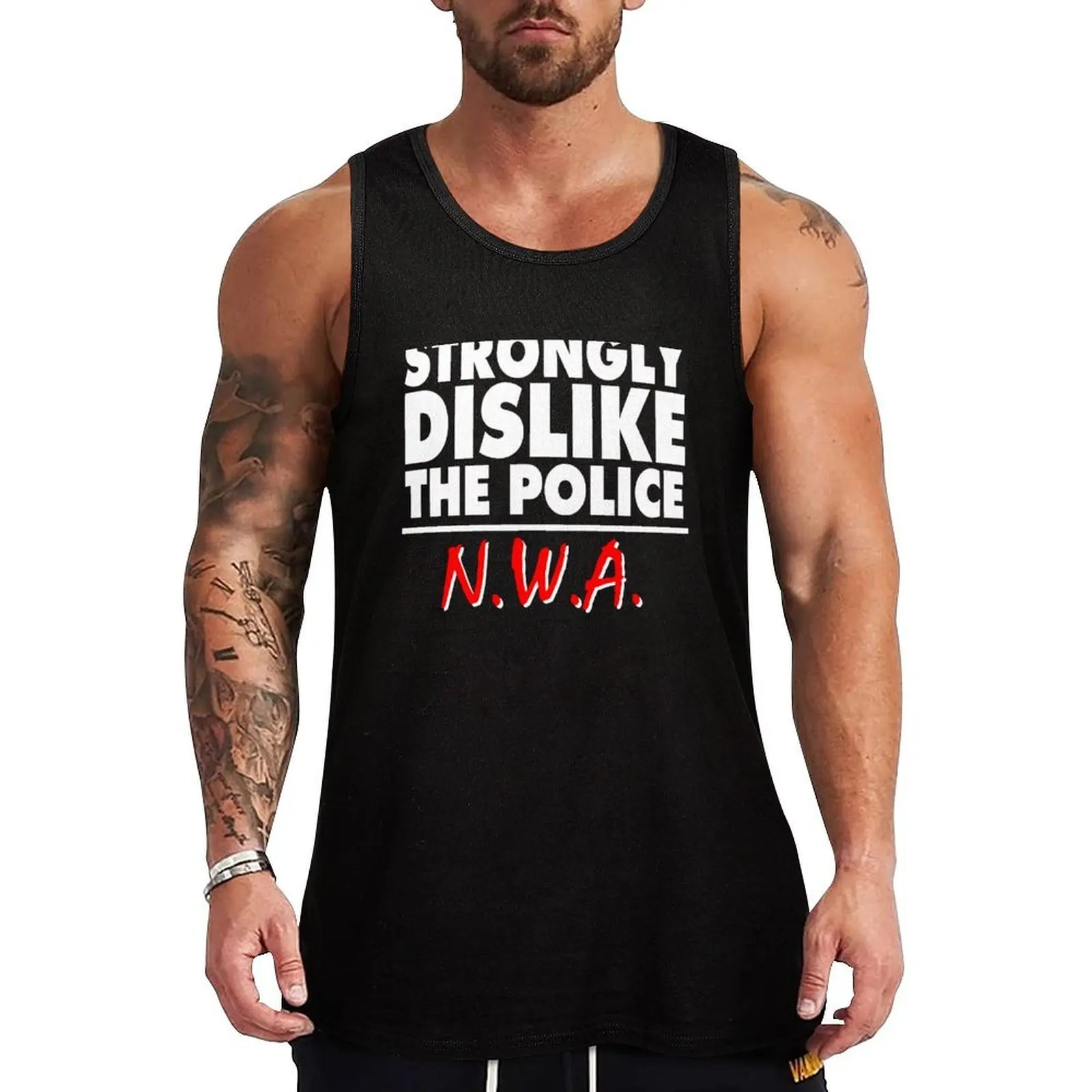 

Strongly Dislike the Police Tank Top vest men sleeveless Men's t-shirts Men's summer clothes 2025