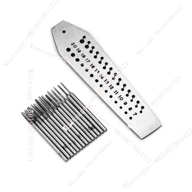 

36 Holes Steel Board 7-20 Watch Dial Punching Tool +14Pcs Screw Tap Tapping Accessories Kit Hand Tool for Watchmaker BB