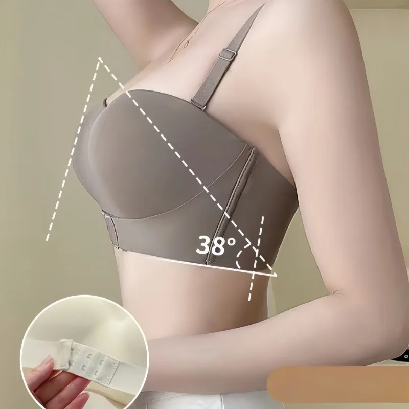 Seamless Push-Up Bras For Women 3/4 Cup Strapless Adjustable Bra Padded Brassiere Non-wire Comfort Underwear Sexy Lingerie S-XL