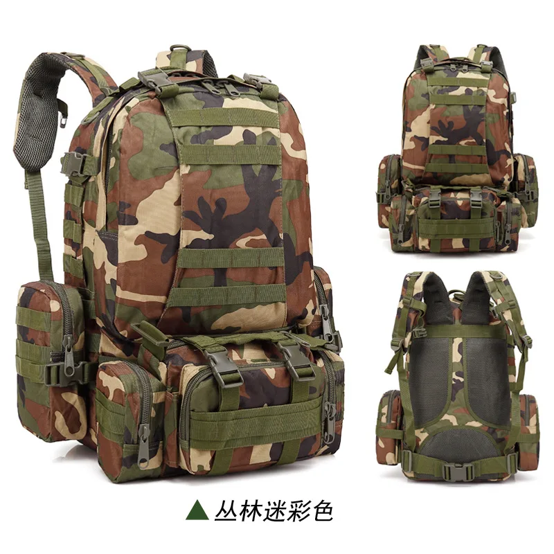 

50L Tactical camouflage Backpack,Outdoor Large Capacity Military Climbing Backpack,Hiking Camping Hunting Travel Rucksacks