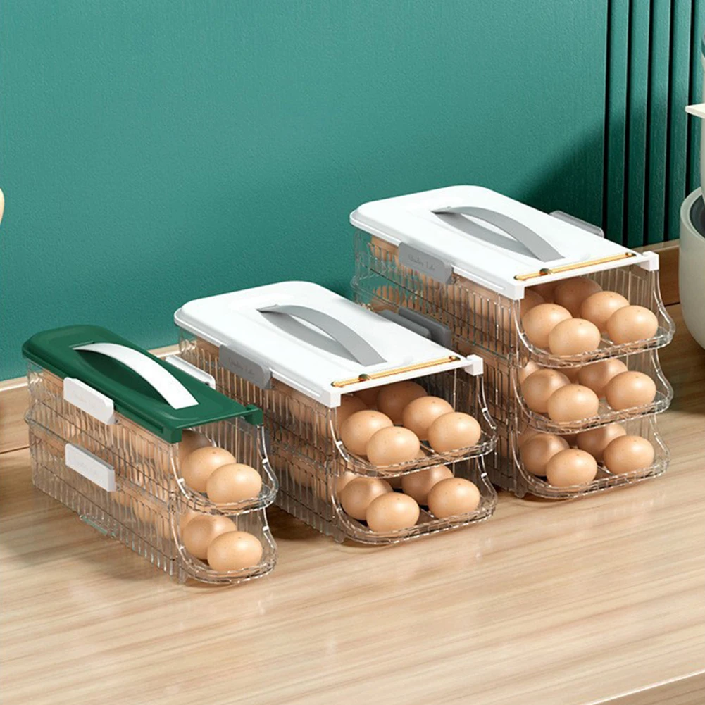 

1/2/3-слойный ящик для хранения яиц в холодильнике, автоматический держатель для яиц, стойка для холодильника, диспенсер для яиц, кухонный органайзер для яиц, держатель