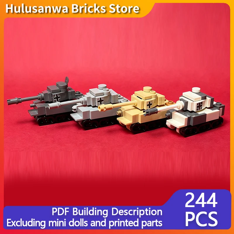 

Tiger I WW2 Military Tanks Model MOC Building Bricks War Equipment Modular Technology Gifts Holiday Assemble Children Toys Suit