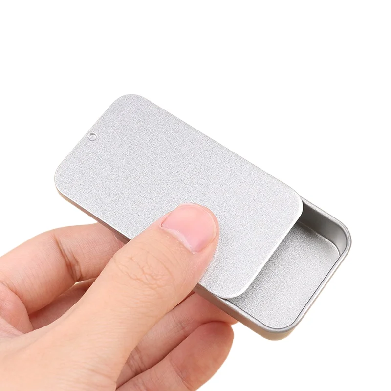 1Pcs Mini Iron Box Slide Cover Storage Box Wedding Jewelry Pill Cases Portable Tin Boxes Pill Container Cosmetic Home Organizer