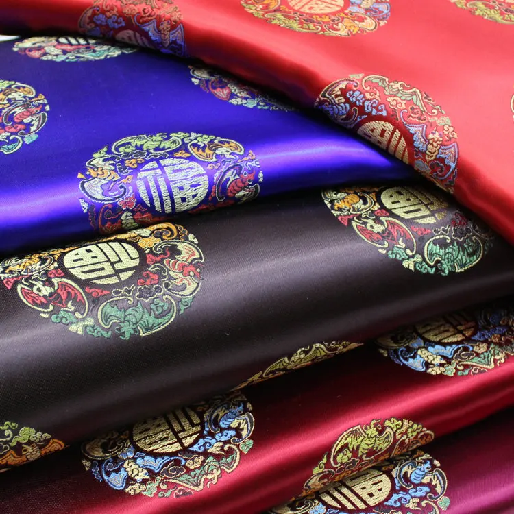 Chinese Style Suit Padded CoatClothing Spinning Decorative Handmade Pillow Jacquard Weave Satin Blessing Group Fabric