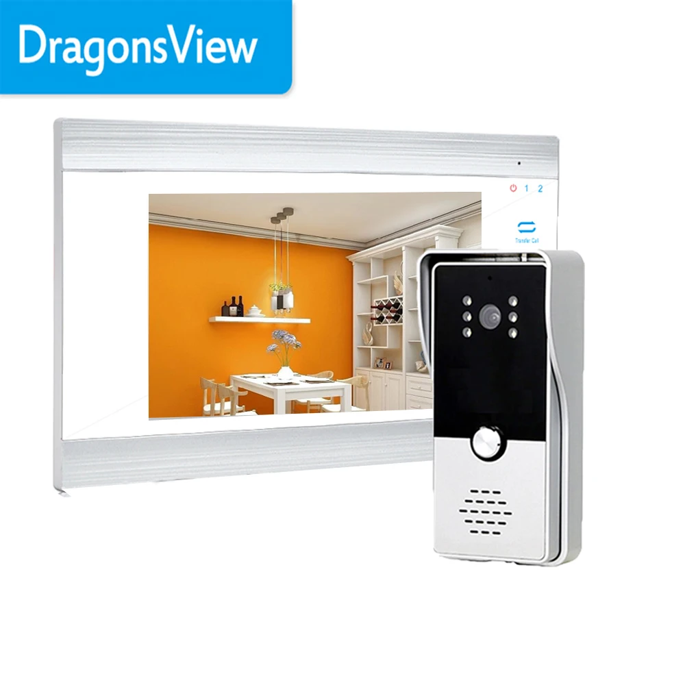 Dragonsview Home Intercom Video Door Phone 7 Inch Monitor Outdoor Doorbell with Camera