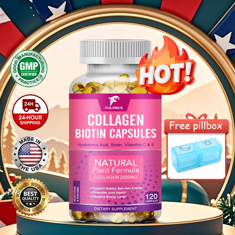 

Капсулы с чистым коллагеном и биотином, формула против старения, укрепляют волосы, подтягивают кожу и повышают жизненную силу, укрепляют ногти, без ГМО