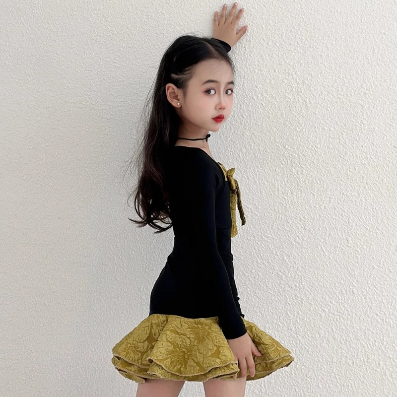 New Latin Dance Practice Dress for Women and Children's Grading Exam Children's Dance Dress Cha Cha Rumba  suit