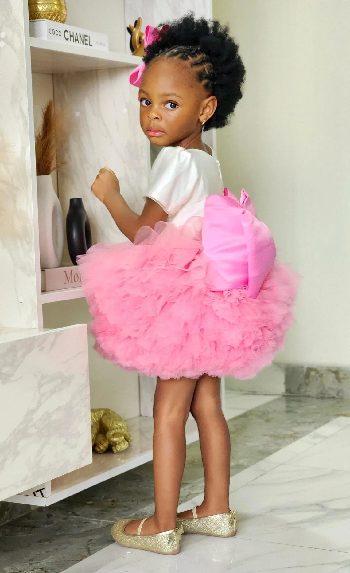 Simpatici abiti da ragazza di fiore rosa personalizzati mini lettiera per bambini che ballano abiti da tutu abito da compleanno per ragazze per matrimonio