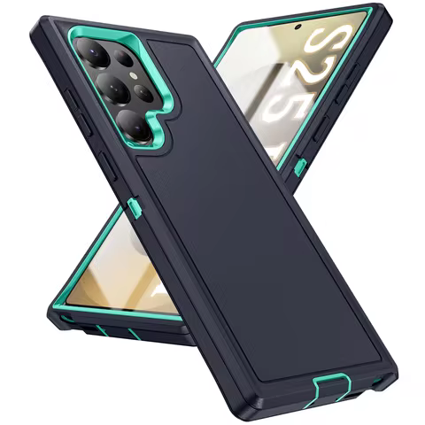 Shockproof Armor Defender Phone Case For Samsung S25 Ultra S24 Plus S23 S22 S21 S20 FE S24 Ultra Hard PC+TPU Stand Protect Cover