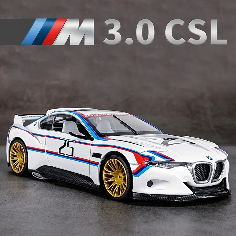 

1:24 BMW 3,0 CSL Hommage R BMW M4 M6, свободная копия спортивной модели гоночного автомобиля, литой металлический сплав, миниатюрная Реплика