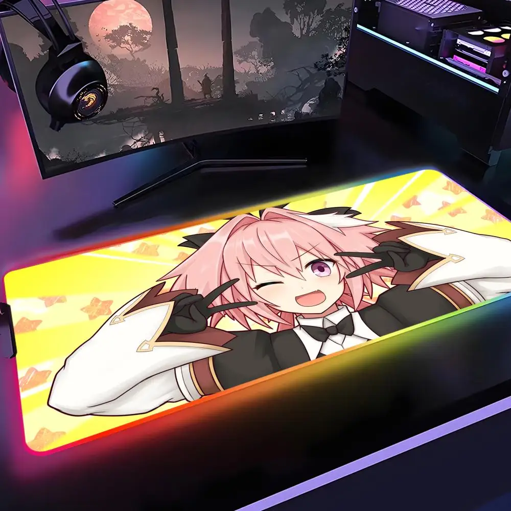 Astolfos Mouse Pad Gamer Rgb Desk Mat Back Light Led Mousepad Setup Gaming Accessories Deskmat Big Mousepad Backlight