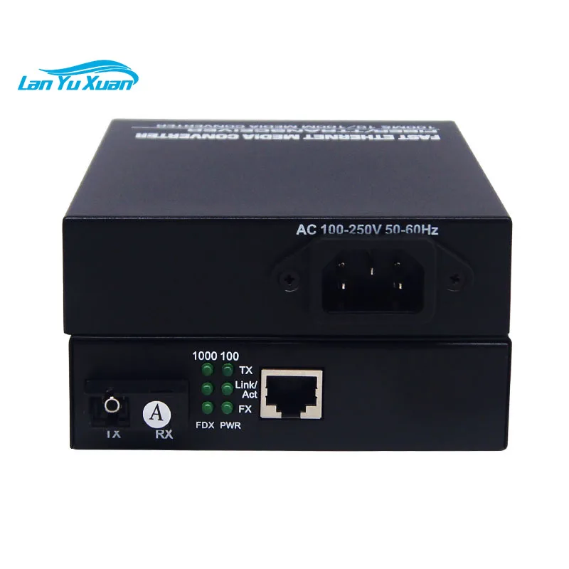 Gigabit RJ45 to SC Single Mode Single Fiber Media Converter 3/20KM Fiber Optic Media Converter with Build-in Power Supply