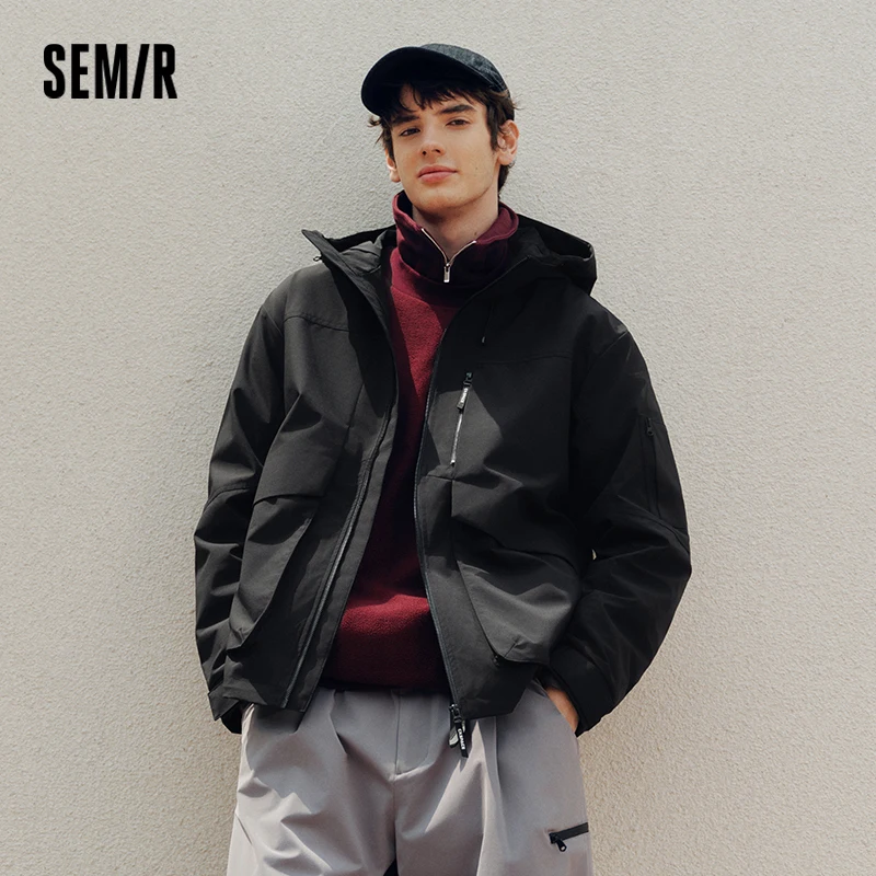 Semir Men Jacket Outdoor Mountain Style Hooded Loose Couple Casual Style Autumn Lightweight Outerwear Daily Wear 2026