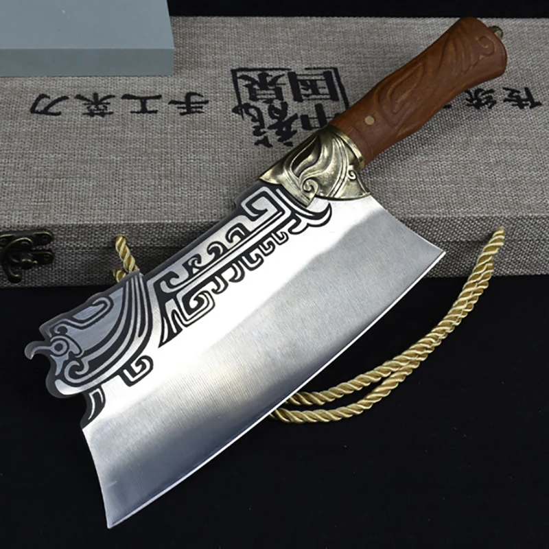 

8.5 Inch Chopper Knife Sharp Machete Cleaver Slicing Longquan Kitchen Knives Meat And Poultry Tools China Messer Wood Handle