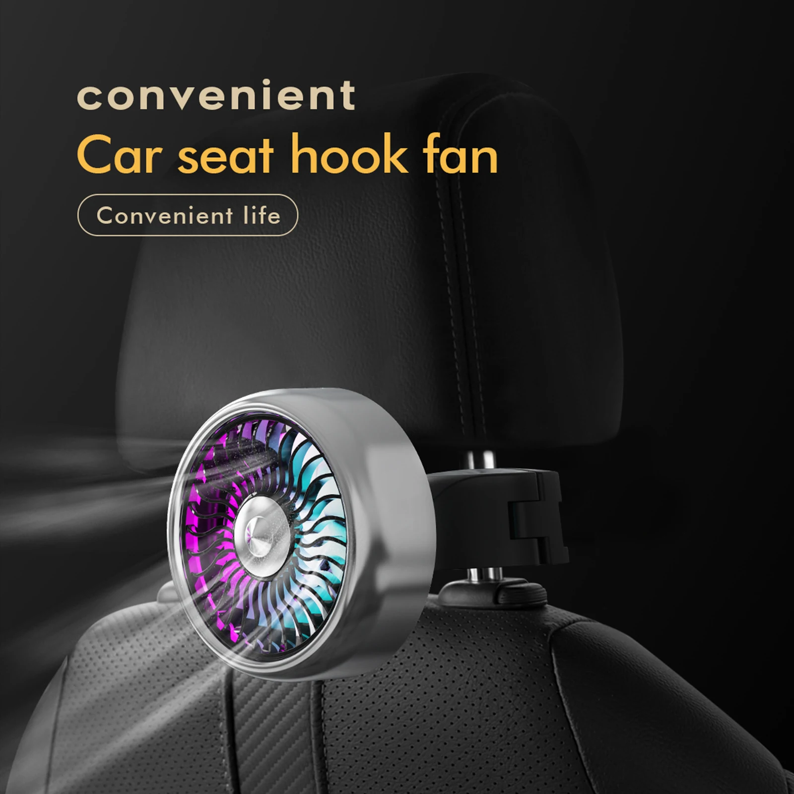 Mini Car Fan Black/Silver 360 Degree Rotating Cooling Wind Low Noise Summer Car Air Conditioning Cold Fan Ventilation Car Home