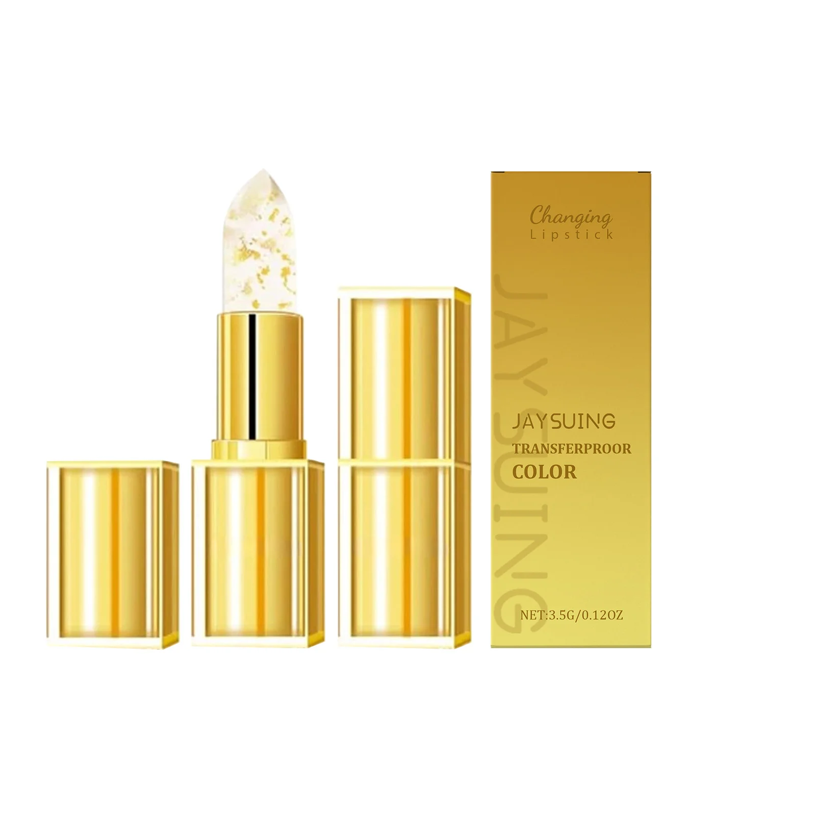 Gold Foil Color Changing Lip Balm Glossy Shine Fade Lip Line Non-Stick Relieve Dryness Lasting Hydrating Brightening Lip Care