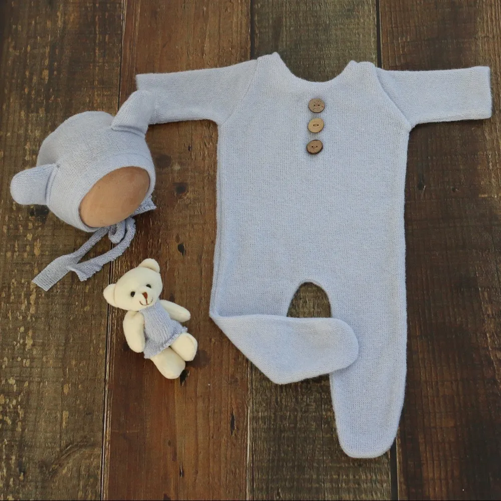 2023 stretch knit fabric outfits for baby photogrpahy props,soft romper for newborn photo shoot