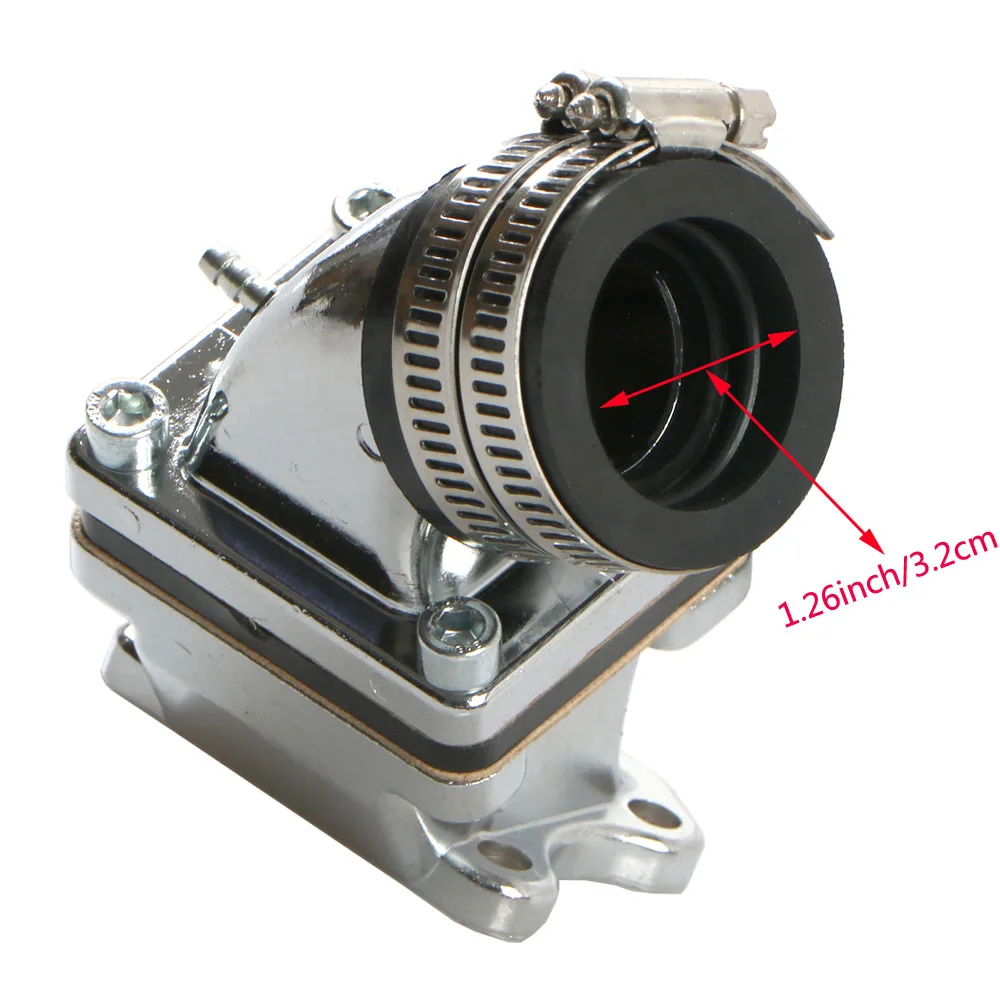 32MM DIO Alloy Intake Manifold Inlet Pipe Adapter Gasket For CX ZX SE50 SK50 SA50 Elite 2 Stroke Scooter Moped ATV