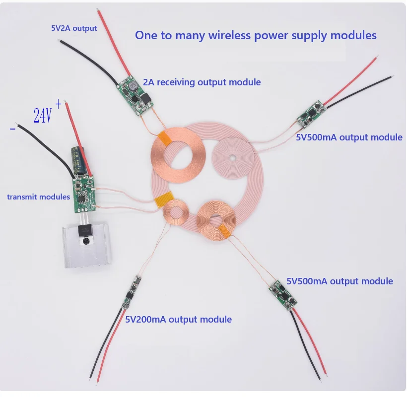 

One to many high-power wireless charging module, wireless power supply module, wireless power transmission module XKT801-16