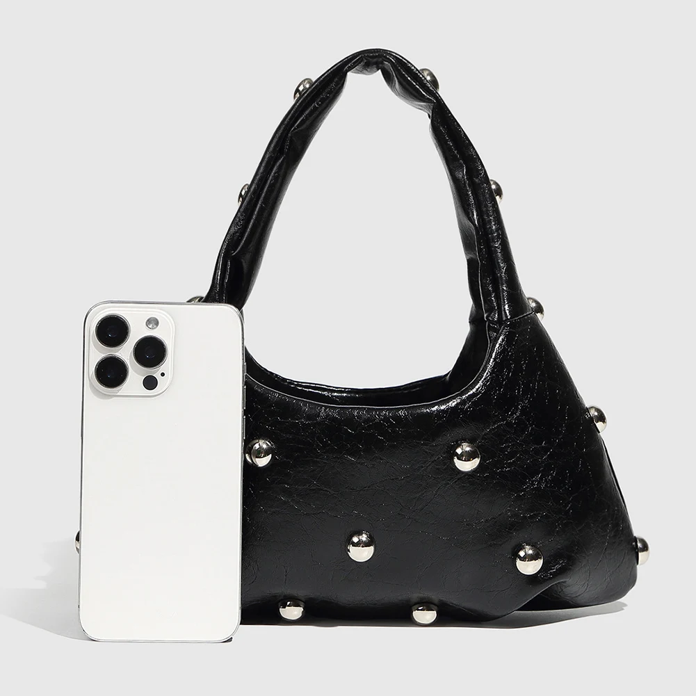 

Женская сумка-хобо из искусственной кожи в стиле панк, большая вместимость, крутой дизайн, на застежке, винтажная, мягкая, для ношения под мышкой