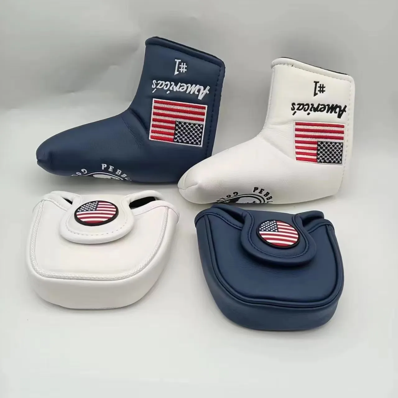 1PCS Trees Pebble Beach Golf Club Putter Cover, Square Semicircle Golf Head Putter Cover for Scotty Cameron