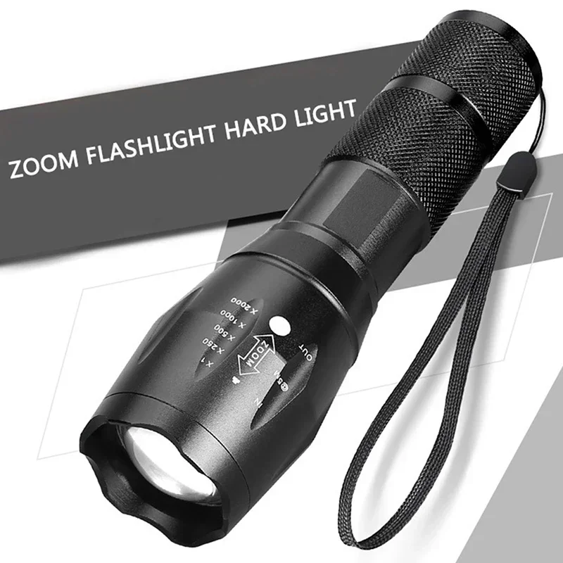 A100 Aluminum 5 Modes Waterproof Zoomable CREE XM-T6 Zoom LED Flashlight Torch Tactical Light By AAA or 18650 Battery