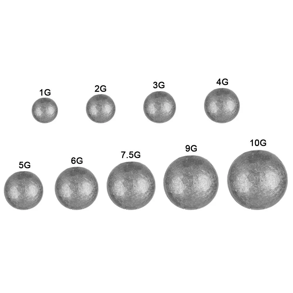 10 قطعة 1 جرام/2 جرام/3 جرام/4 جرام/5 جرام/6 جرام/7.5 جرام/9 جرام/10 جرام الكرة تحمل قلادة عوامة سنارة صيد الغطاسون جوفاء إغراء الرصاص الأوزان صيد السمك #5