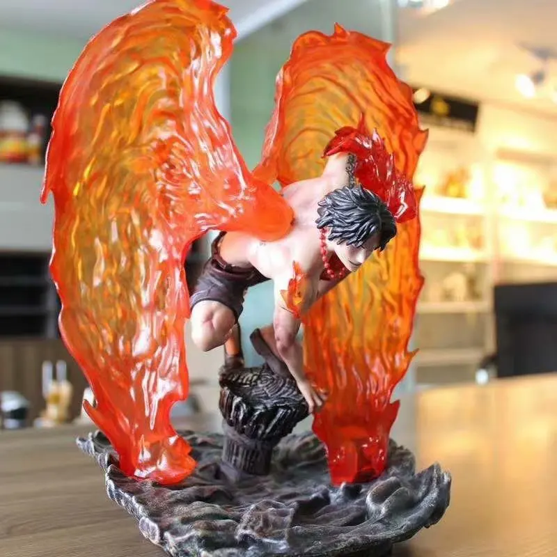Patung Portgas D Ace Flames of Resurrection GK, Patung Tinju Api Ace, Model Koleksi Anime, Figur Aksi, Ornamen, Hadiah