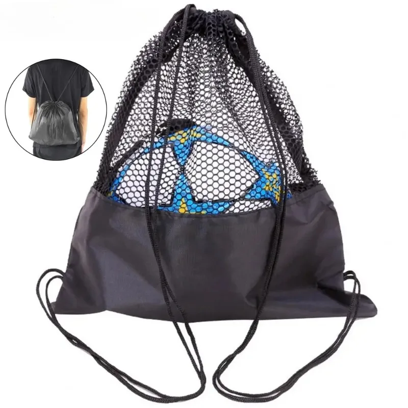 Sportrugzak - Draagbare mesh-baltas voor basketbal/voetbal, robuuste draagtas met ventilatiepanelen en schouderriem