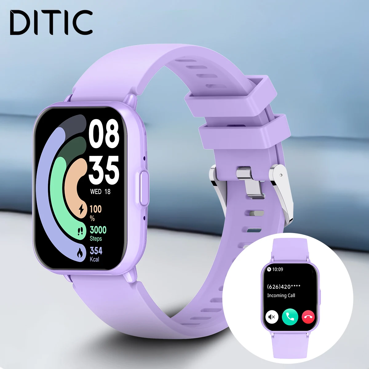 DITIC 1ATM مقاوم للماء ساعة ذكية 1.83 لمسة كاملة عمر البطارية الطويل بلوتوث دعوة اللياقة البدنية الرياضة 2025 ساعة ذكية جديدة للرجال