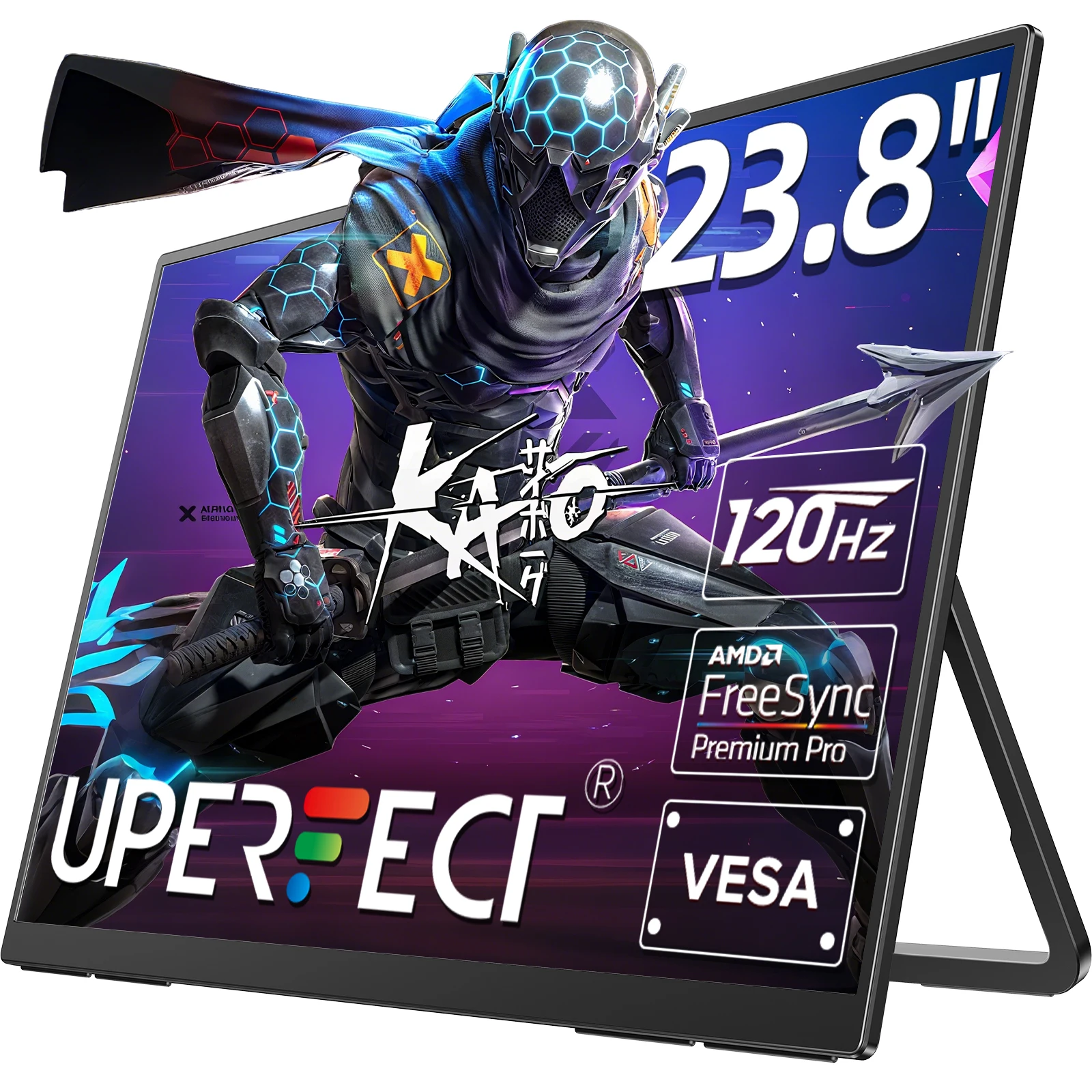 

UPERFECT 23,8-дюймовый портативный монитор 100 Гц, настольный дисплей, геймерский экран ноутбука 1920*1080 для телефона, переключателя Xbox, ноутбука Type-C HDMI