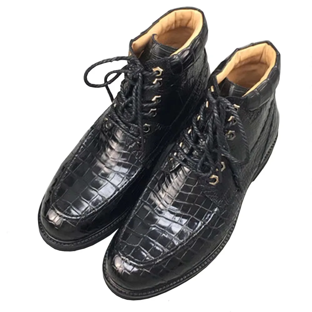 baoduli new  Autumn and winter  male boots  male crocodile boots crocodile leather  High help  Men boots