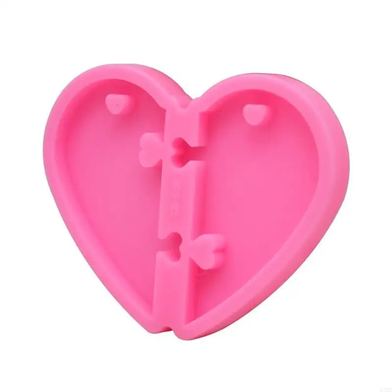 Handmade Valentine's Day Heart Pendant Keychain Resin Casting Mold Puzzle Heart Love Epoxy Resin Mold Tools Art Crafts