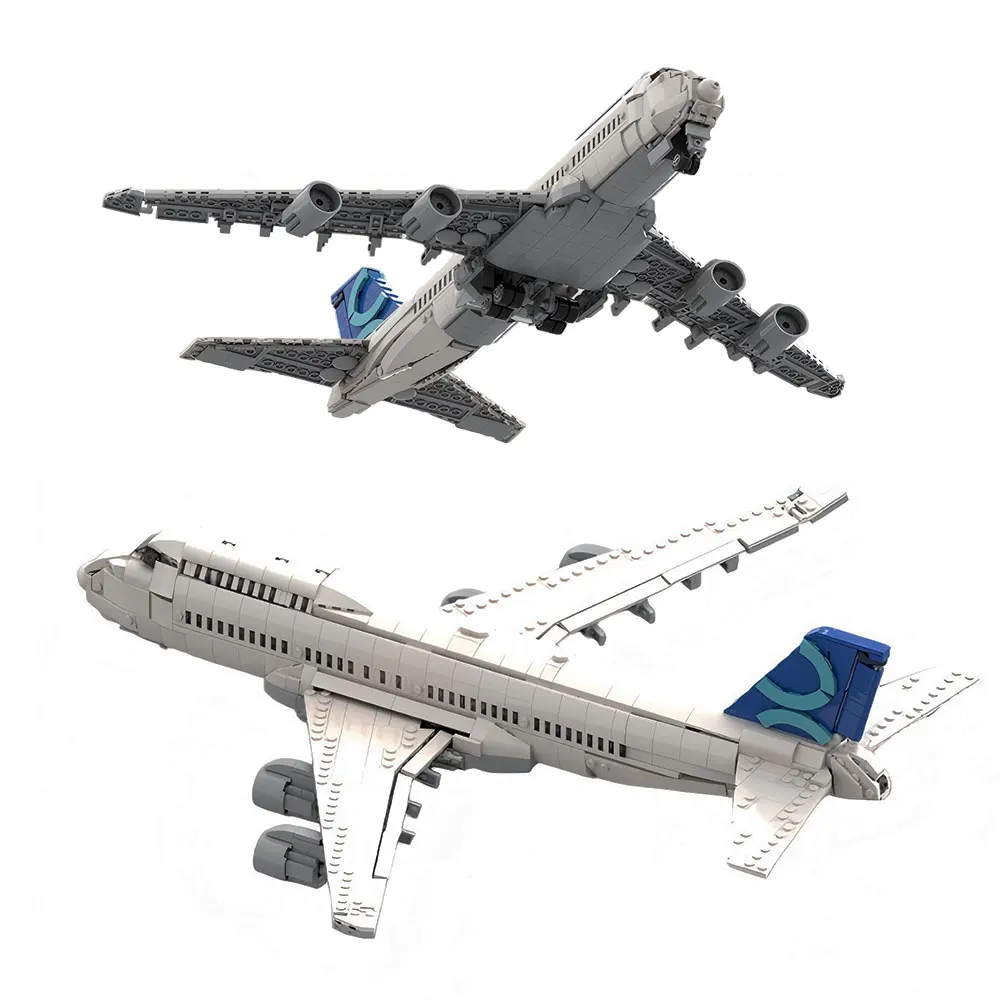 

MOC Boeing 747 Passenger Aircraft Lufthansa Antonov An-225 Plane Model Building Blocks Assemble Bricks Toy Gift For Audlt Teens