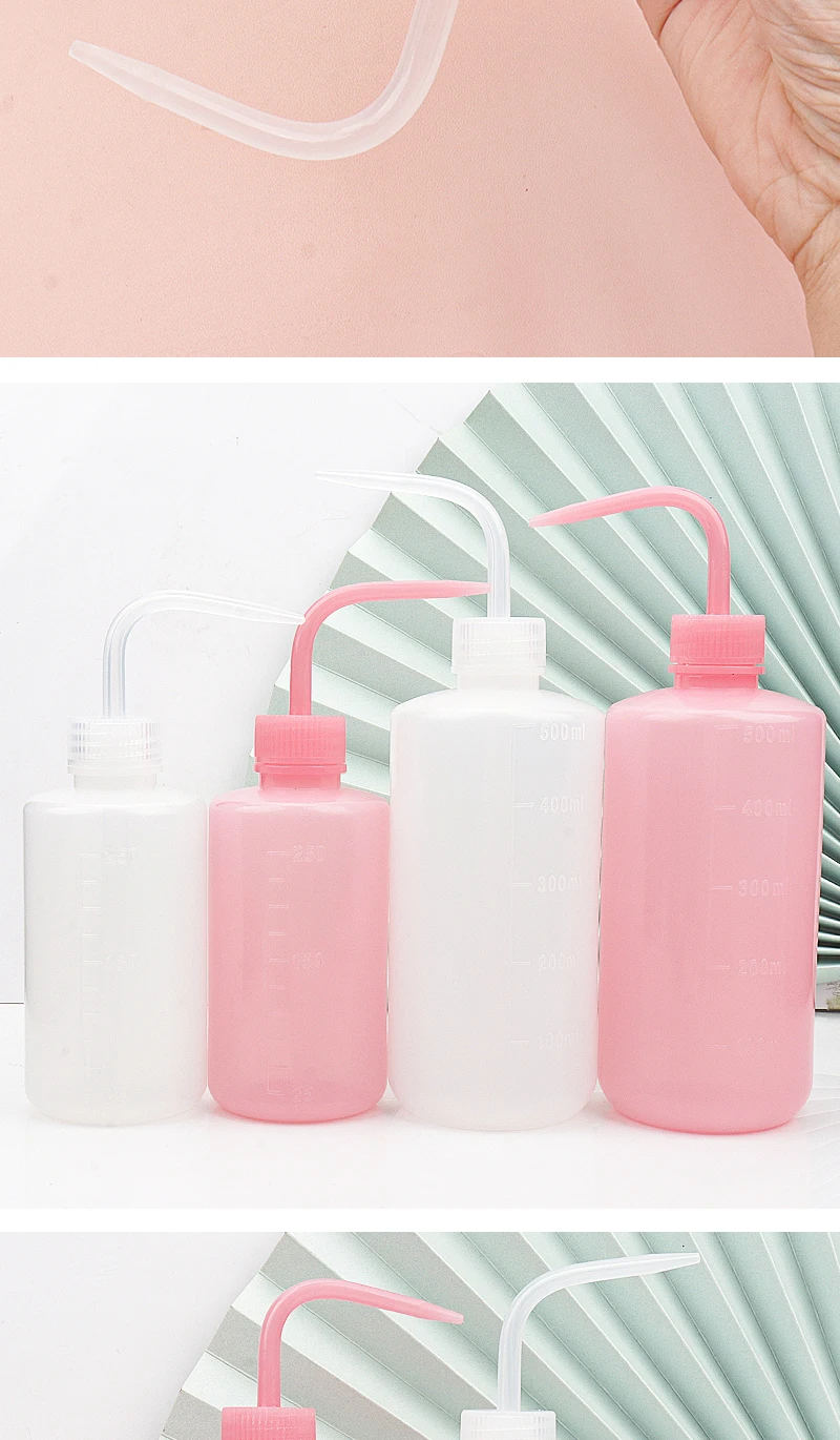 250/500 ml Wimpernverlängerung Saubere Waschflasche Klare Kunststoff Schlagwaschflasche Tattoo Wash Squeezy Labor Messflasche – Detail 9
