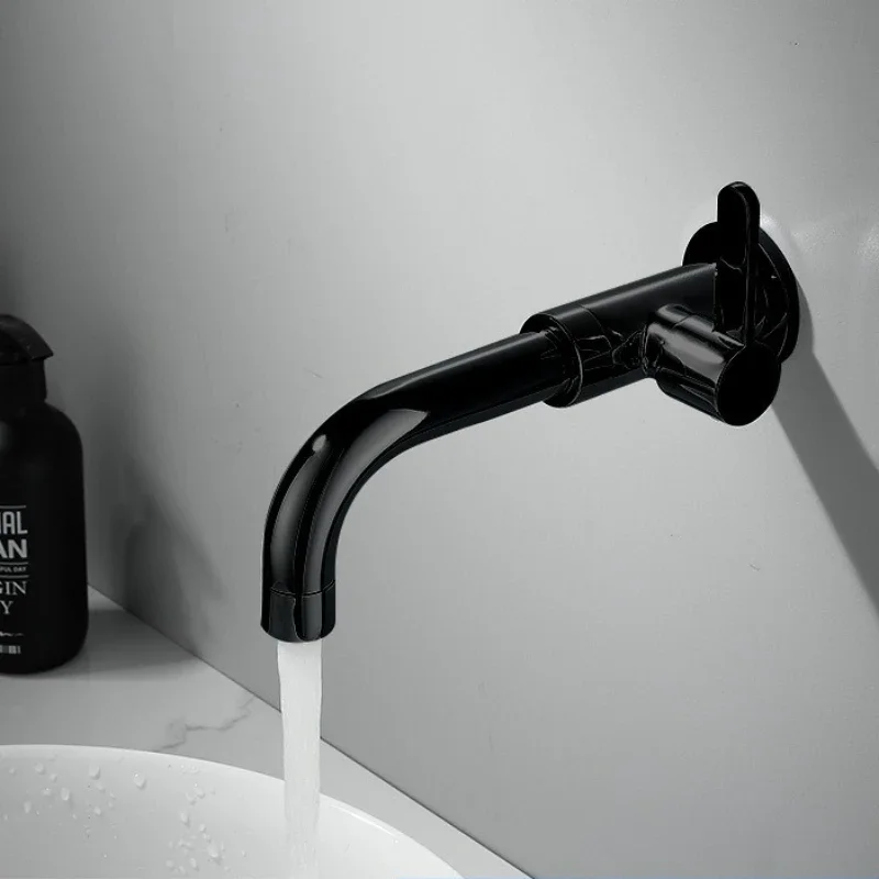 Basin Faucet Only Cold Water Black Bathroom Faucet In-Wall Chrome Bathroo Faucet  Bathroom Sink Tap Basin Mixer Tap Set