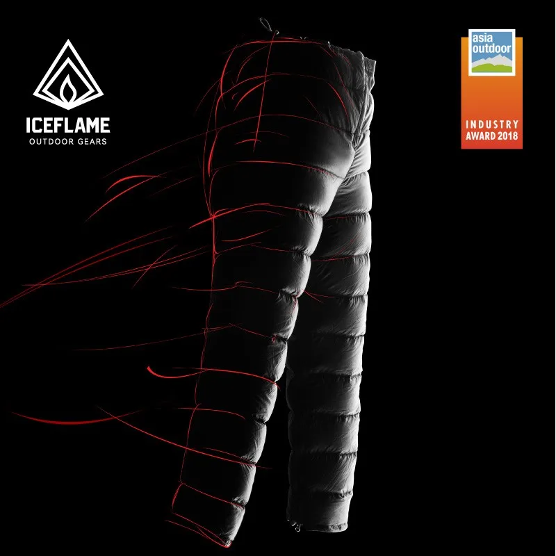 Ice Flame-pantalones de plumón ultraligeros Unisex, impermeables, cálidos, para acampar al aire libre, Invierno