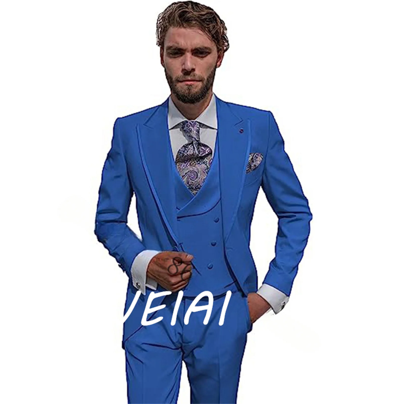 

CustomizedNew Arrival Men Wedding Suits 3 Pieces Formal Business Best Men Groom Wear Tuxedos Blazer+Vest+Pants Costume Homme Mar