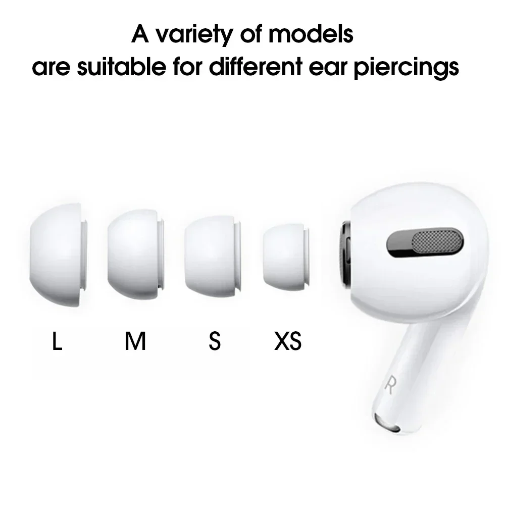 Helyettesítés eartips számára airpods -ért 1st 2nd Búzakalász tipped Bimbózik szilikon Gumi eartips earbuds kupak Gél accessor XS/S/M/L Fehér