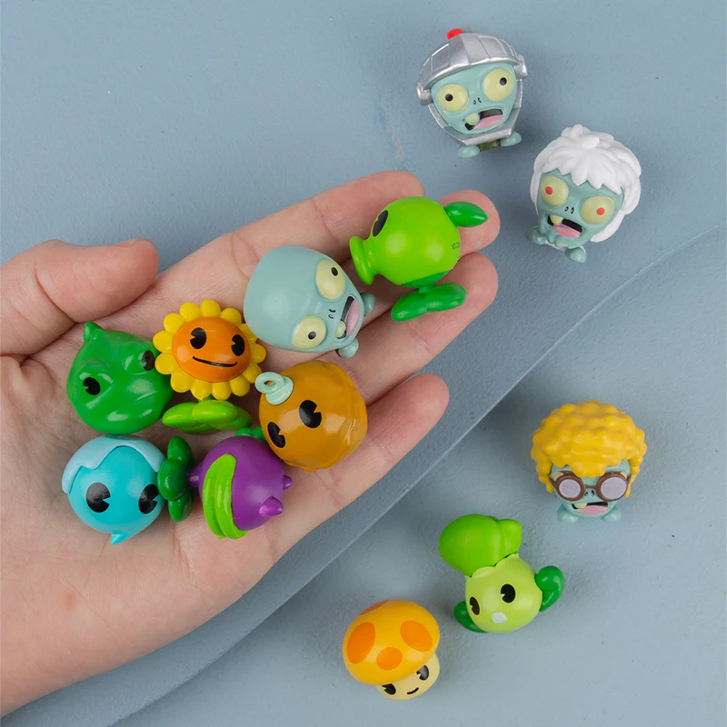 Plants Vs Zombies Q version plant zombie mini ornaments Random lucky bag 4 styles Action Figures Anime collection ornaments Toys