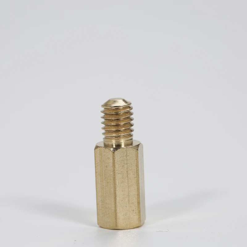 M2.5+4 Brass Hex Isolation Column, Single Head Threaded Standoff Spacer, Wear Resistant Copper Pillar for PC Motherboard Chassis