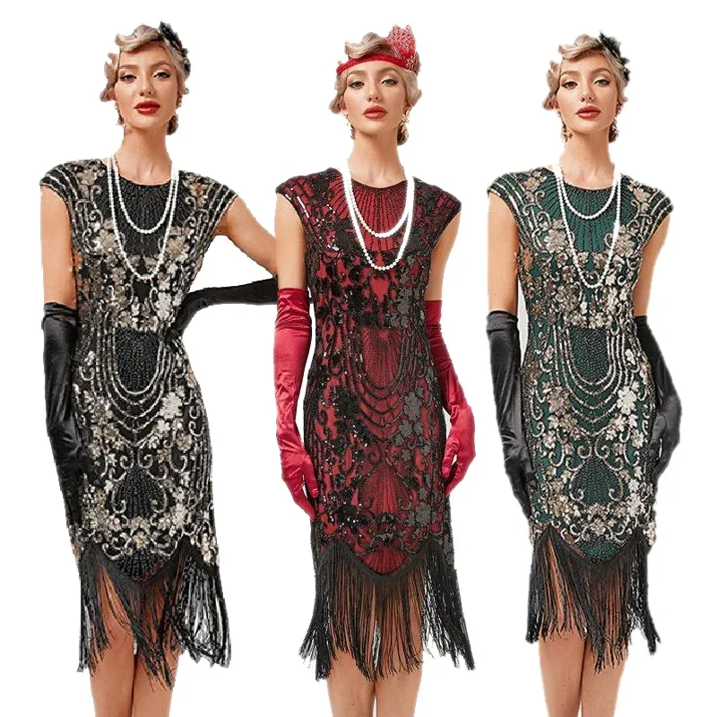 1920s Vintage Flapper Dress Fringe Beaded Great Gatsby Party Sequin Tassels Size XS-3XL Summer Women Dresses Prom Cocktail Prom