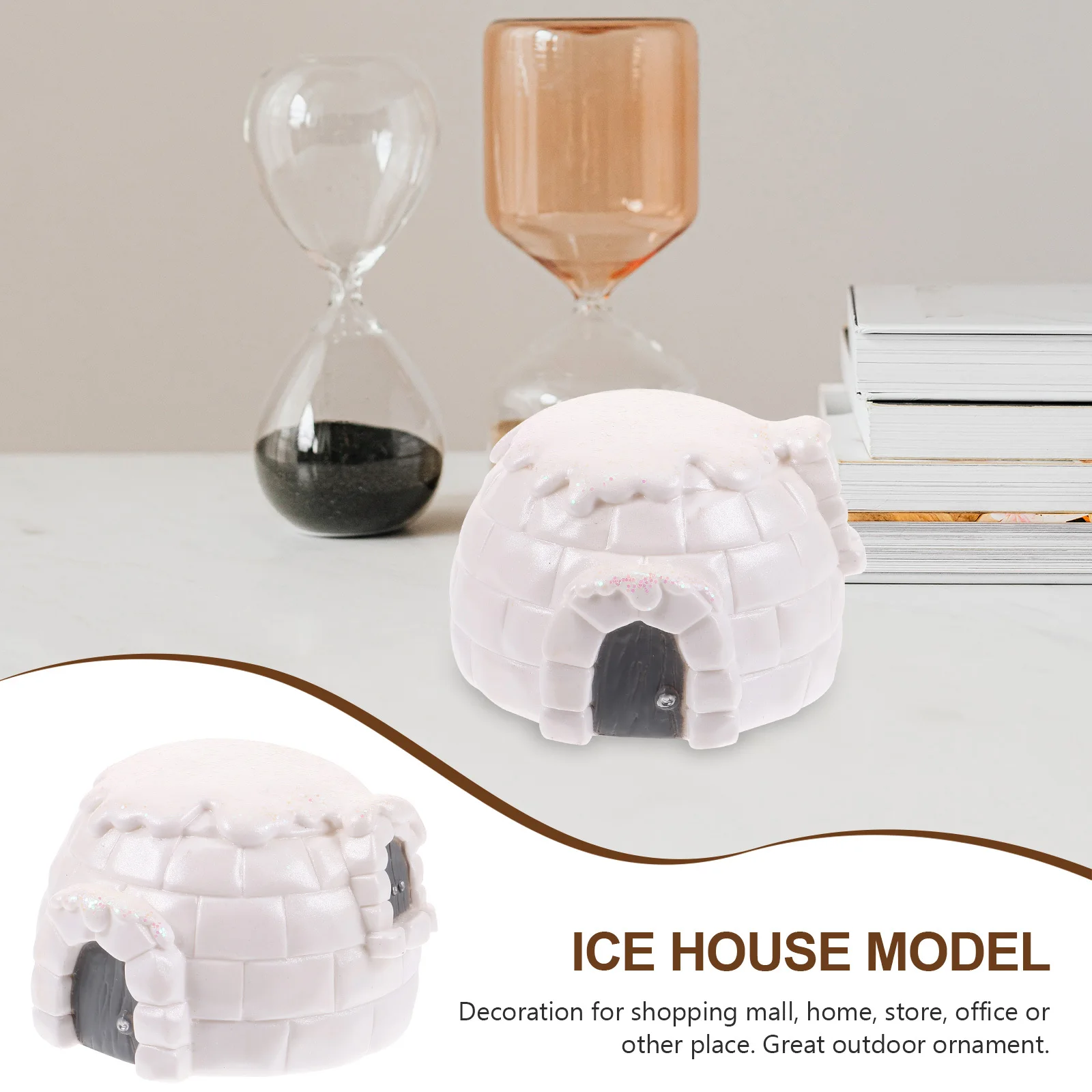 

Creative Ice House Decoration Durable Plastic Outdoor Ornament Desktop Decoration Cartoon Style Home Garden Decorative Ornament