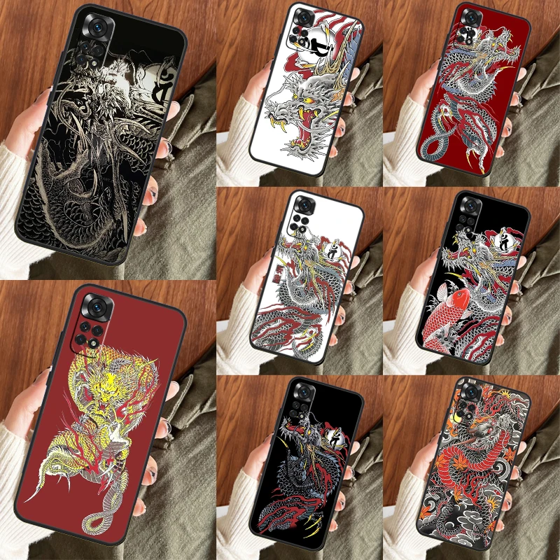 Yakuza Dragon Tattoo Case For Xiaomi Redmi Note 12 11 8 9 10 Pro 11S 10S 9S Redmi 12C 10C 9A 9C 9T Back Cover