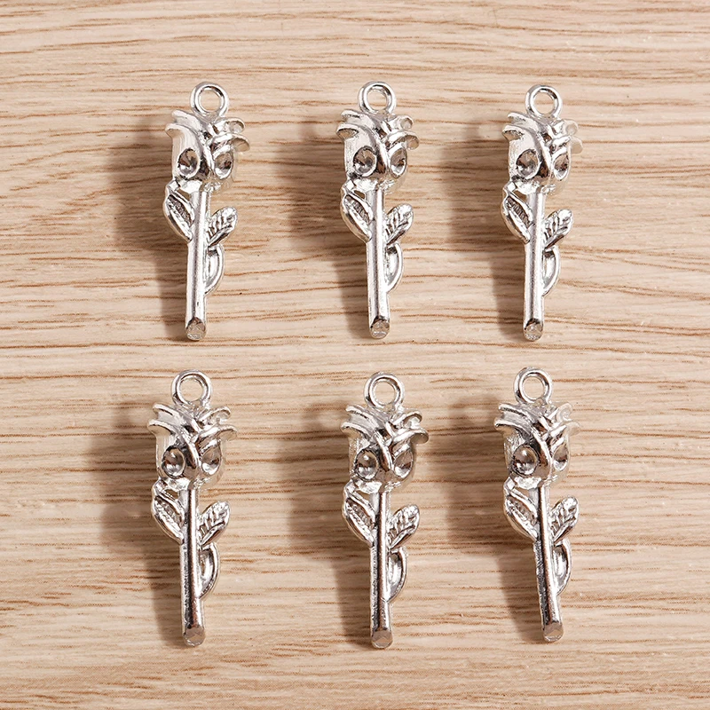 Tusember 15 Stück Legierung Gemischte Metall-Anhänger mit Kreuz, Blume, Bär, Muschel und Mond für Halsketten, Ohrringe und Schmuckherstellung – Detail 16