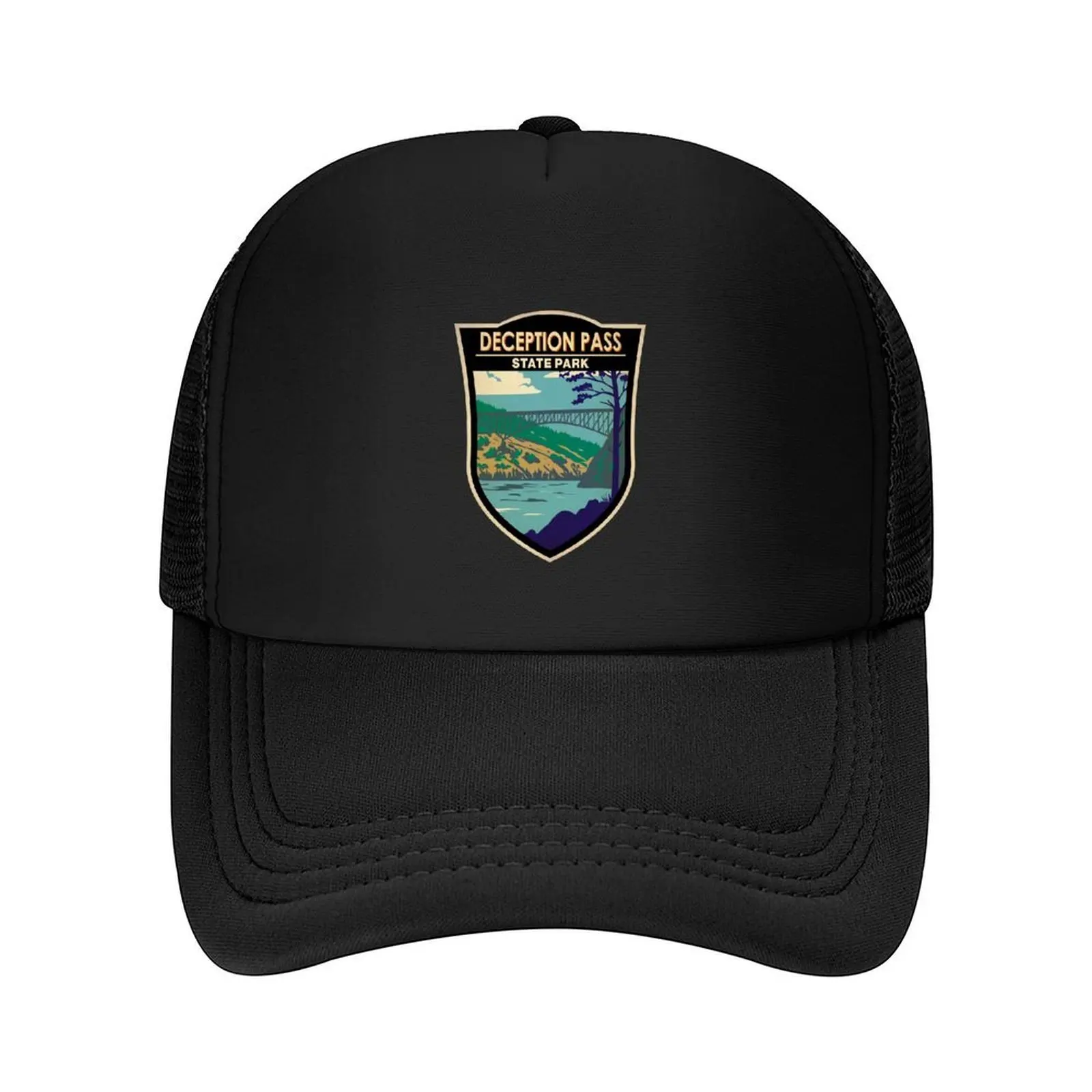 

Deception Pass State Park Bridge Washington Badge Baseball Cap Luxury Cap New In Hat golf hat genuine Golf Cap Mens Women's