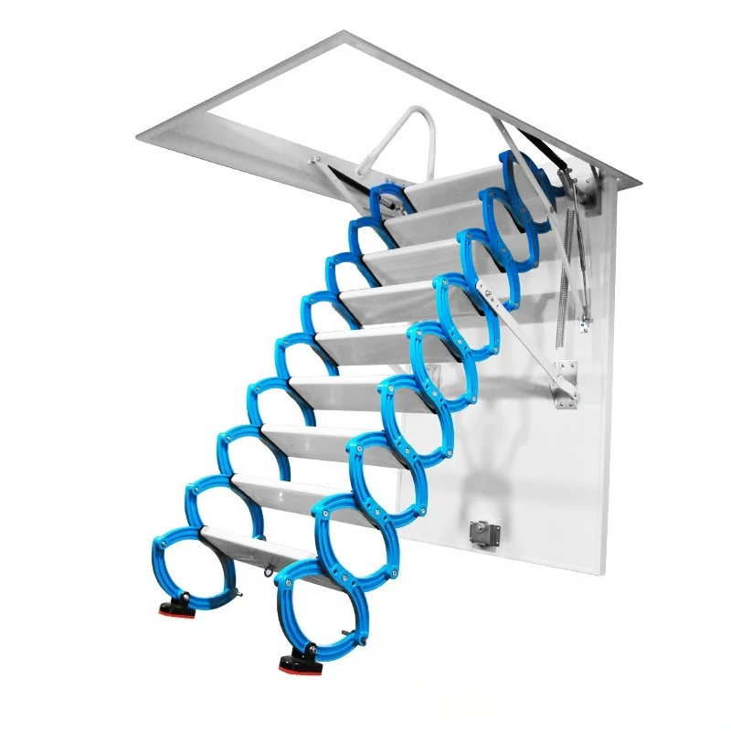 

Attic telescopic stairs Semi-automatic titanium magnesium carbon steel invisible indoor lift folding ladder