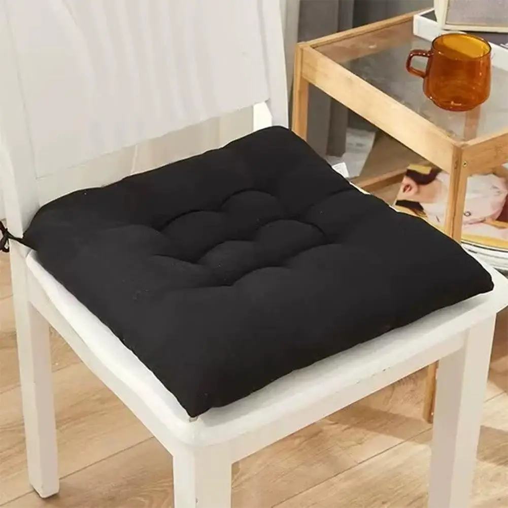 Square Chair Cushion Soft Comfortable Seat Cushion Solid Color Seat Pad With Ties Sofa Chair Decor Pad For Office Home 40*40