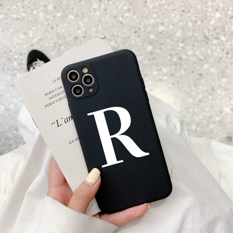 Custom Initial Letter A Z Case For Samsung galaxy A12 A52 A52S S24 S23 PLus Ultra S22 S21 S20 FE Couples Soft TPU Cover