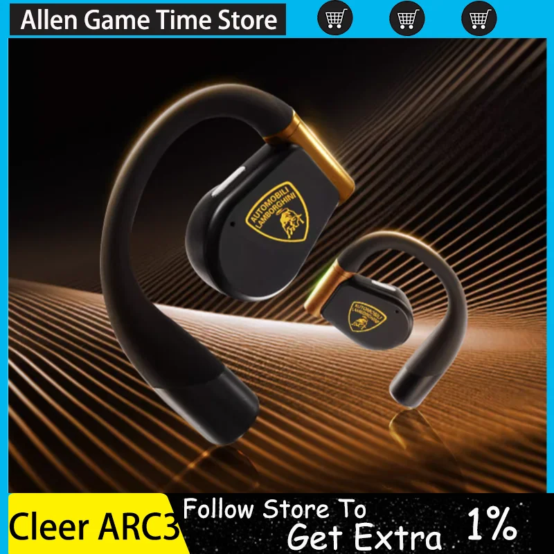 Cleer ARC 3 Lamborghini Co-Branded Open AI Wireless Bluetooth Earphones With Dolby Atmos Qualcomm Chip Custom Headsets Earbuds